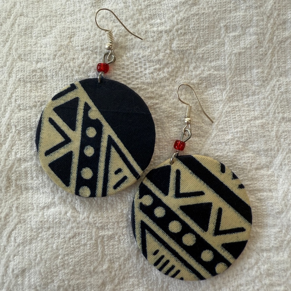 NEW African Fabric Earrings Made in Malawi chitenge kitenge ankara